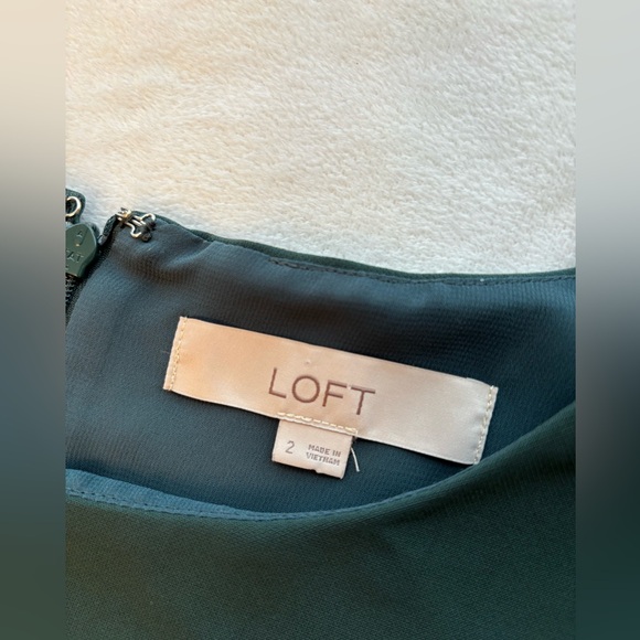 Women’s LOFT Pretty Green Dress Size 2 - Picture 3 of 10